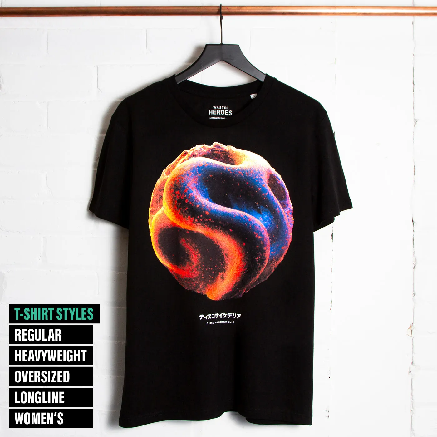 015 Disco Psychedelia Front Print - Tshirt - Black