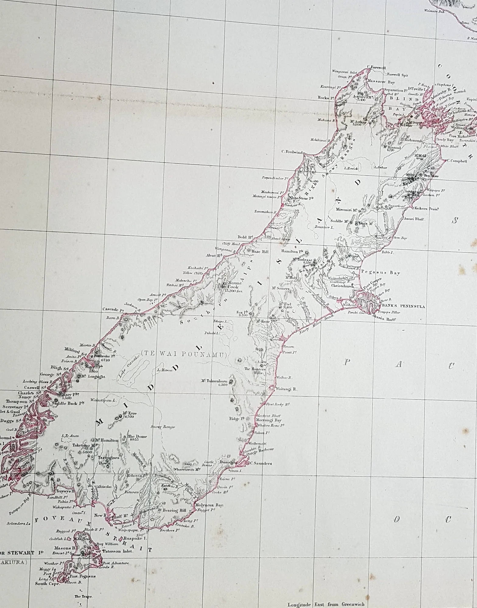 1856 A K Johnston Large Antique Map of New Zealand