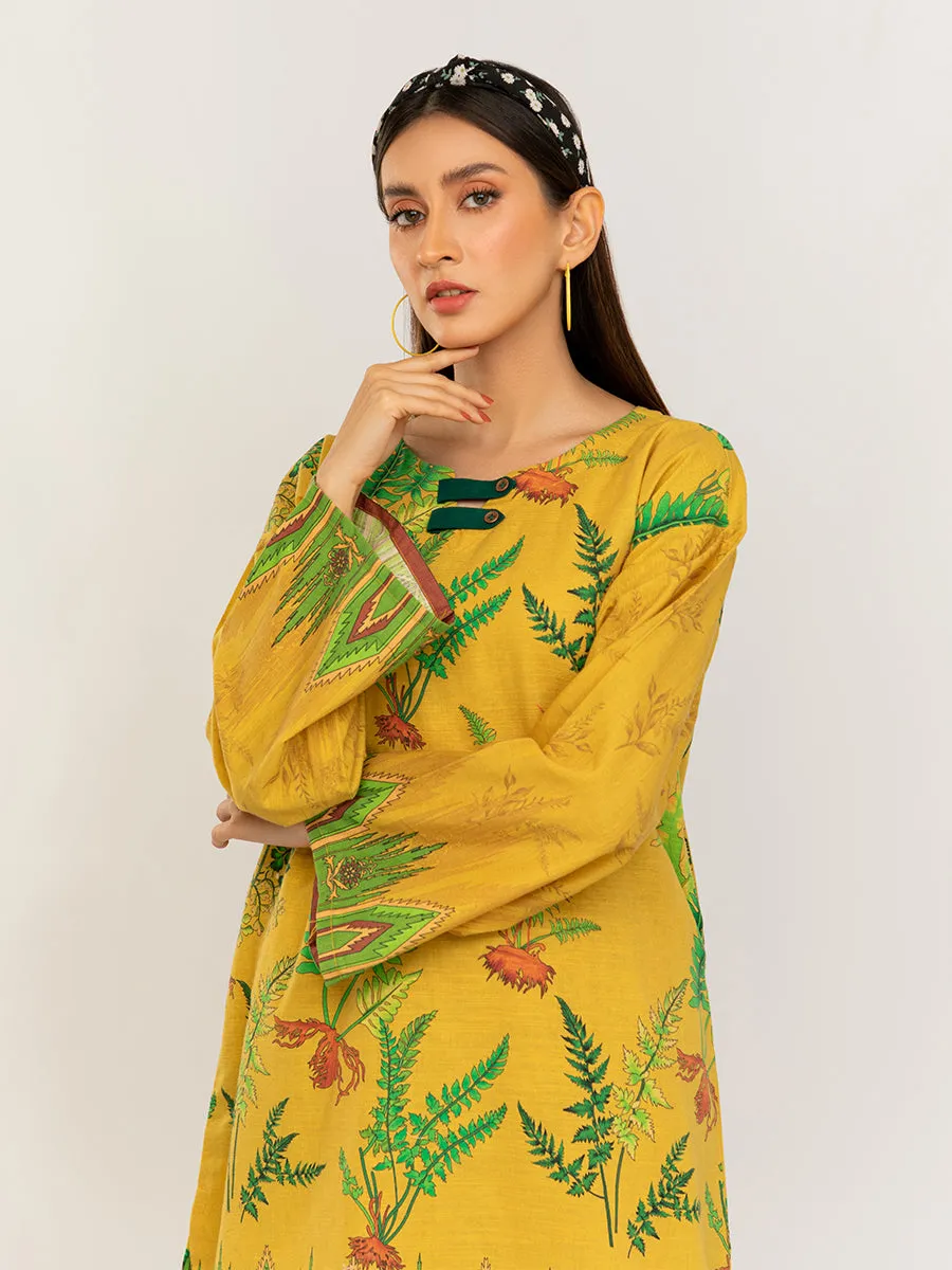 1pc Stitched Basic Printed Khaddar Shirt