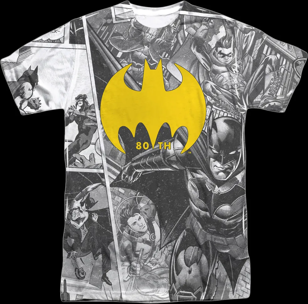 80th Anniversary Collage Batman T-Shirt