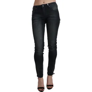 Acht Elegant Low Waist Skinny Black Jeans