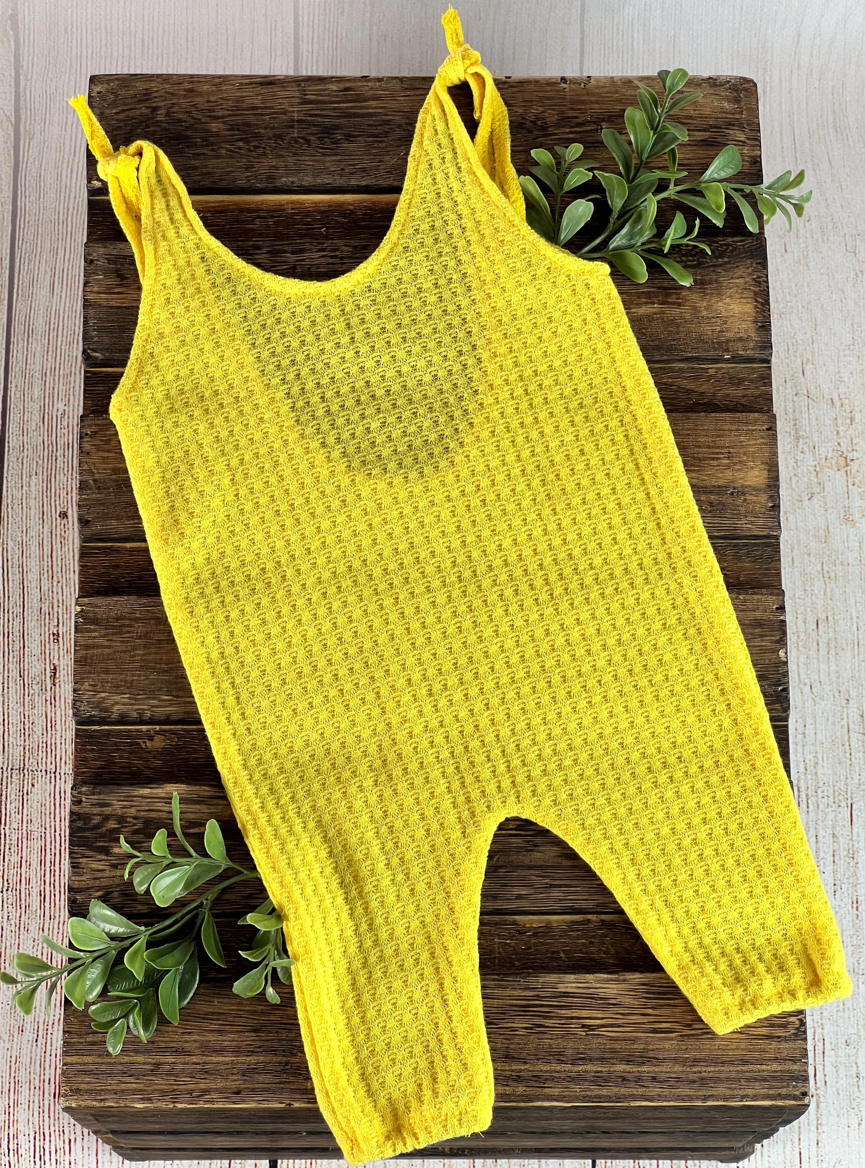 Adjustable Jumpsuit - Perforated - Yellow