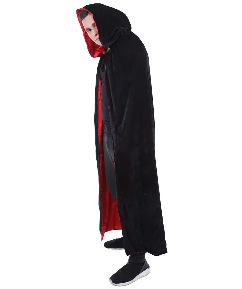 Adult Men's Reversible Hooded Cape Costume | Multiple Color Option Cosplay Costume