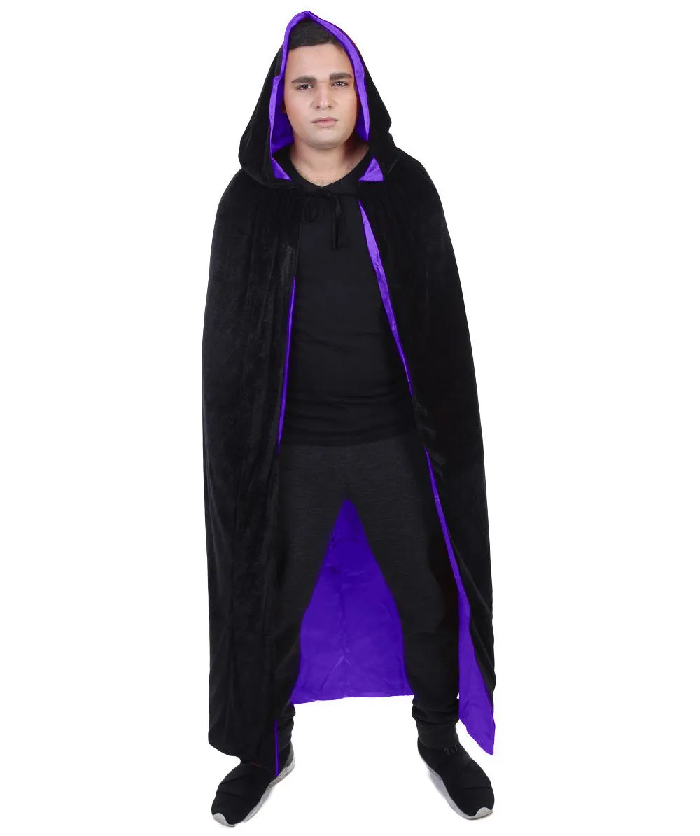 Adult Men's Reversible Hooded Cape Costume | Multiple Color Option Cosplay Costume