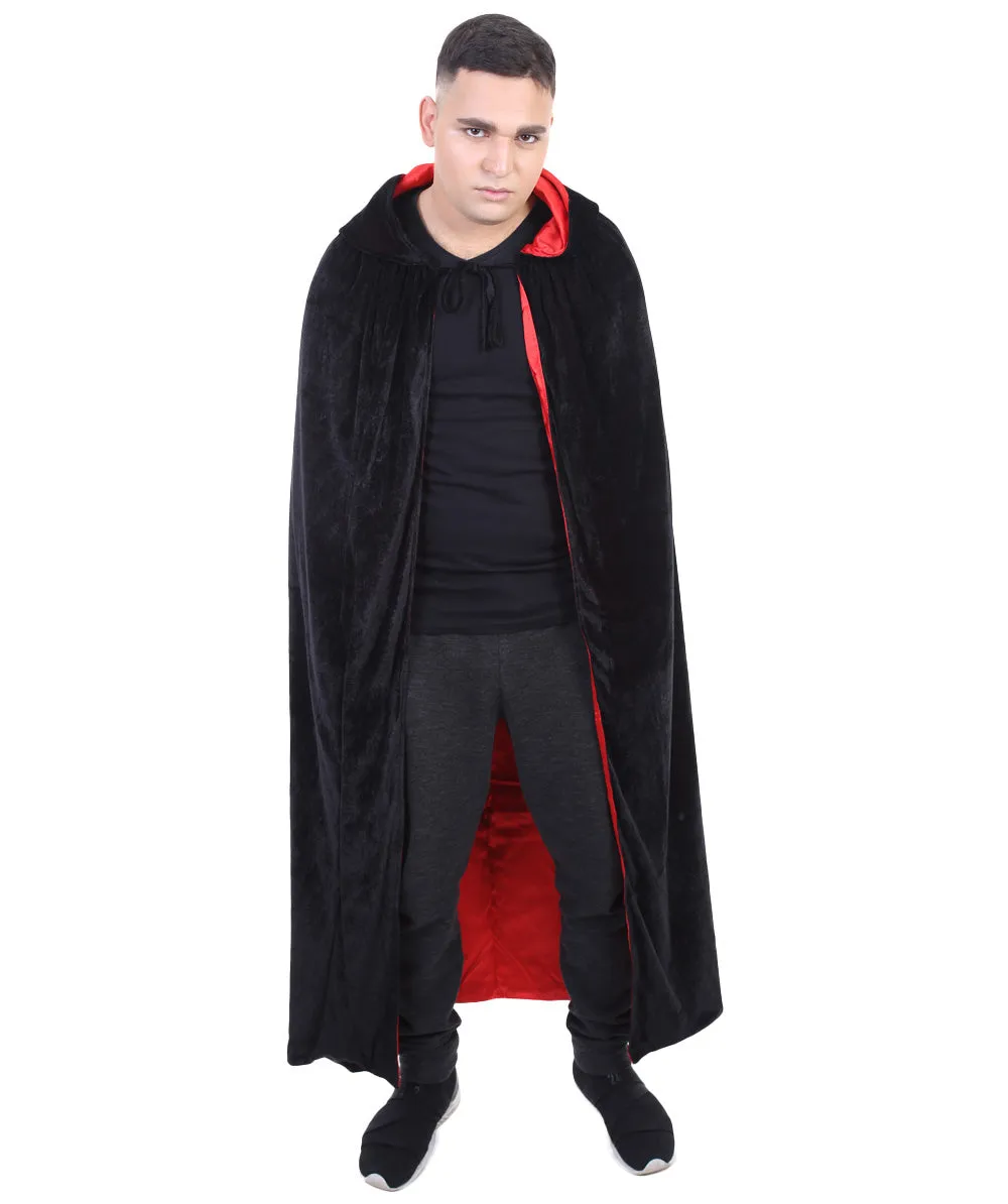 Adult Men's Reversible Hooded Cape Costume | Multiple Color Option Cosplay Costume