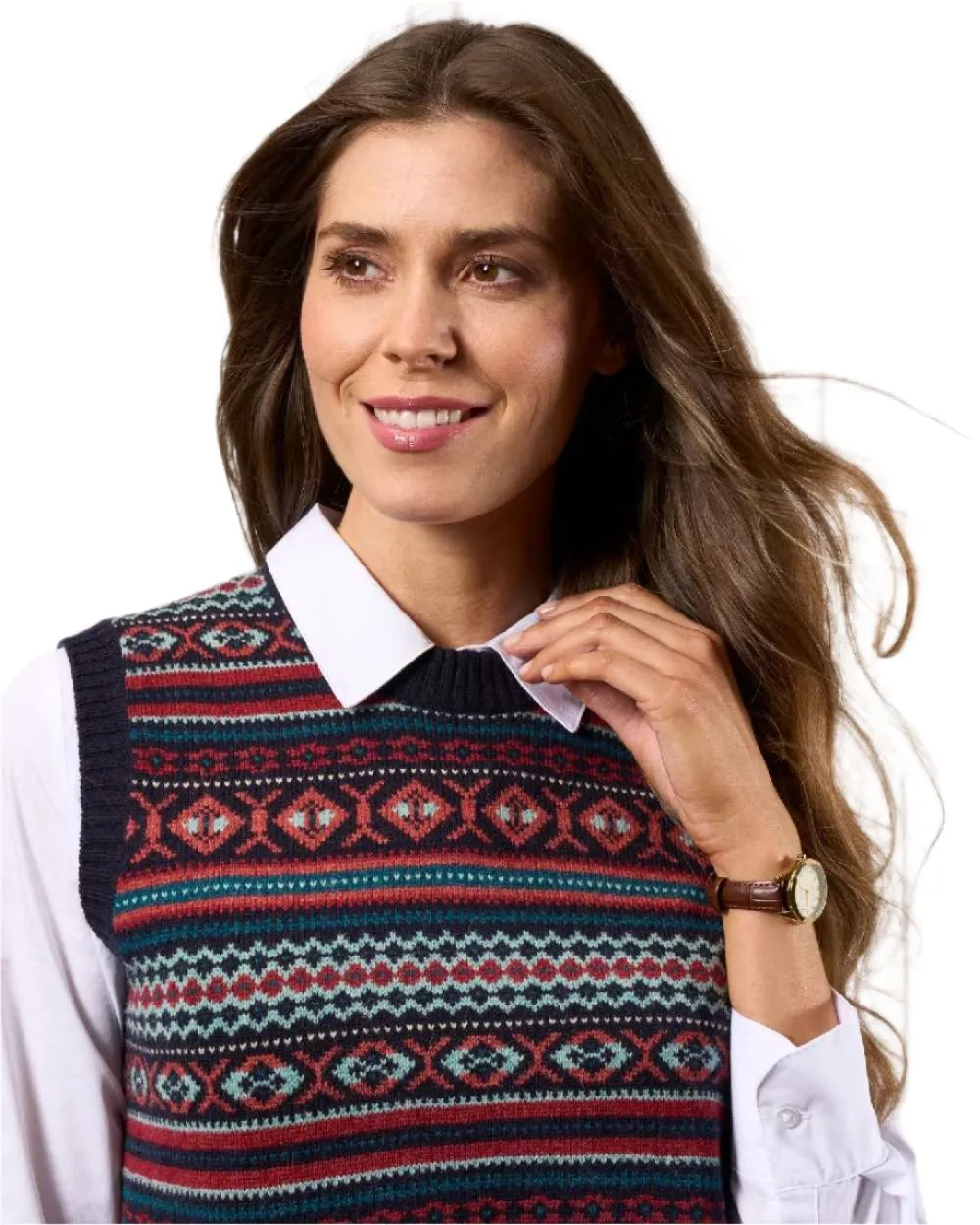 Alan Paine Ladies Amelia Fair Isle Crew Neck Jumper