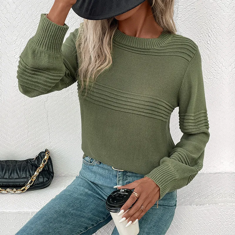 Autumn and Winter New Long Sleeve Solid Color Women's Sweater