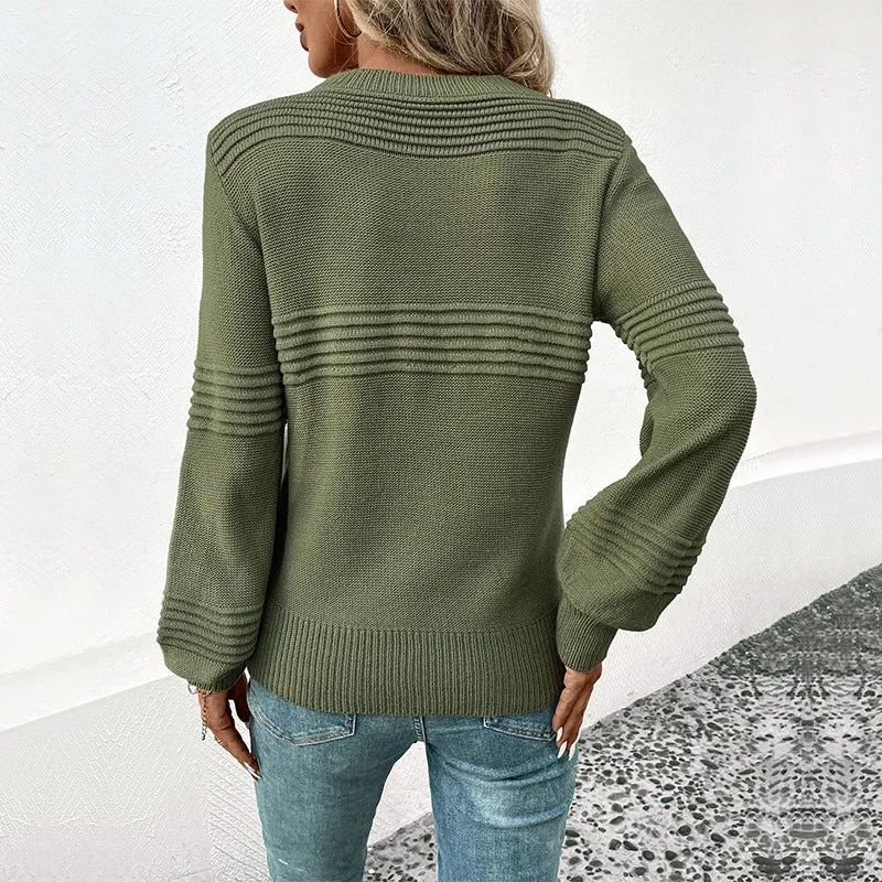 Autumn and Winter New Long Sleeve Solid Color Women's Sweater