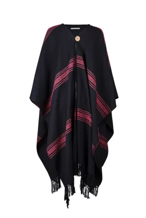 AUTUMN BLACK PONCHO