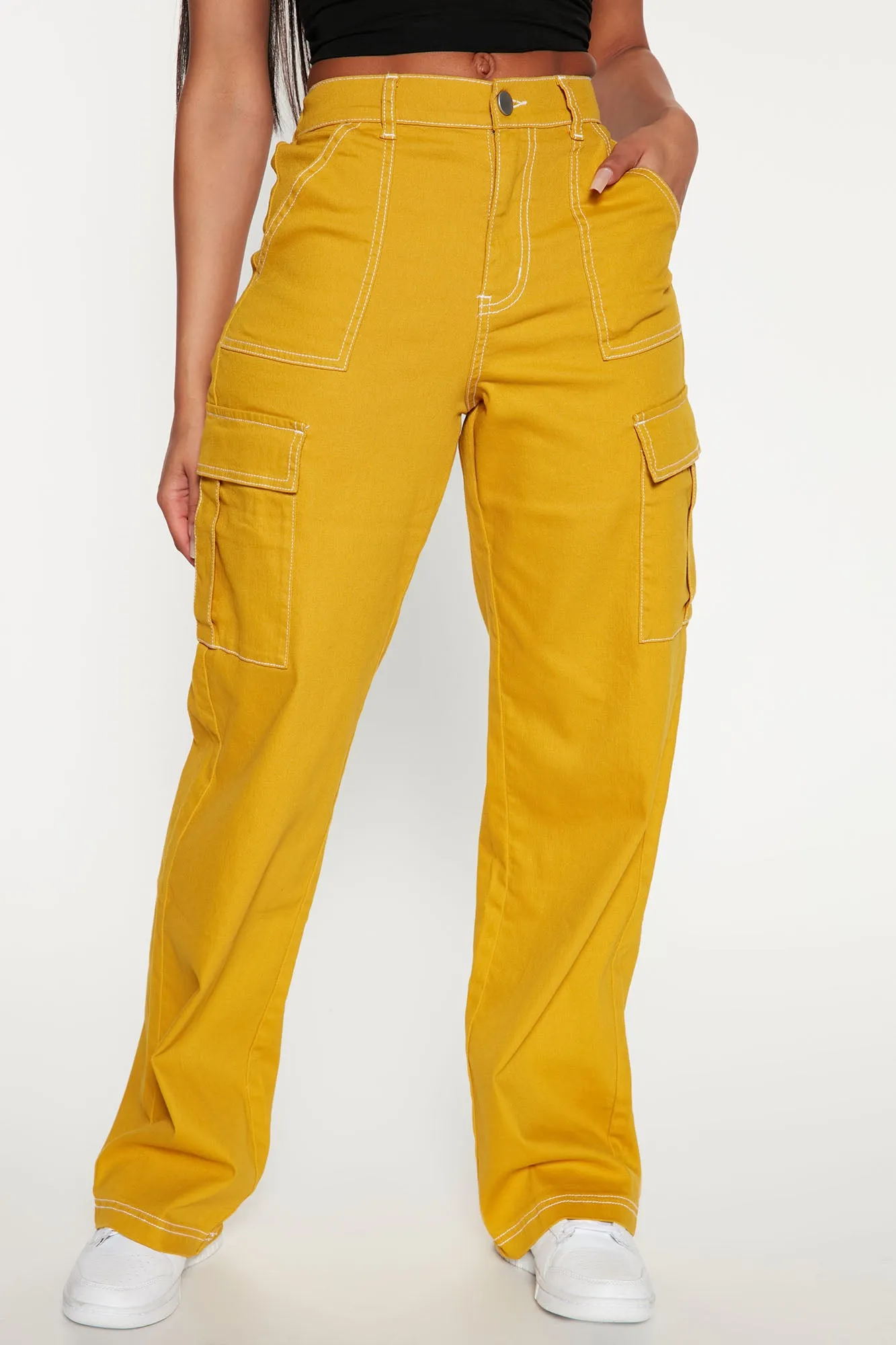 Bad Intentions Cargo Jeans - Mustard