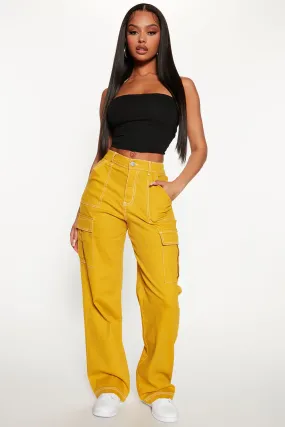 Bad Intentions Cargo Jeans - Mustard