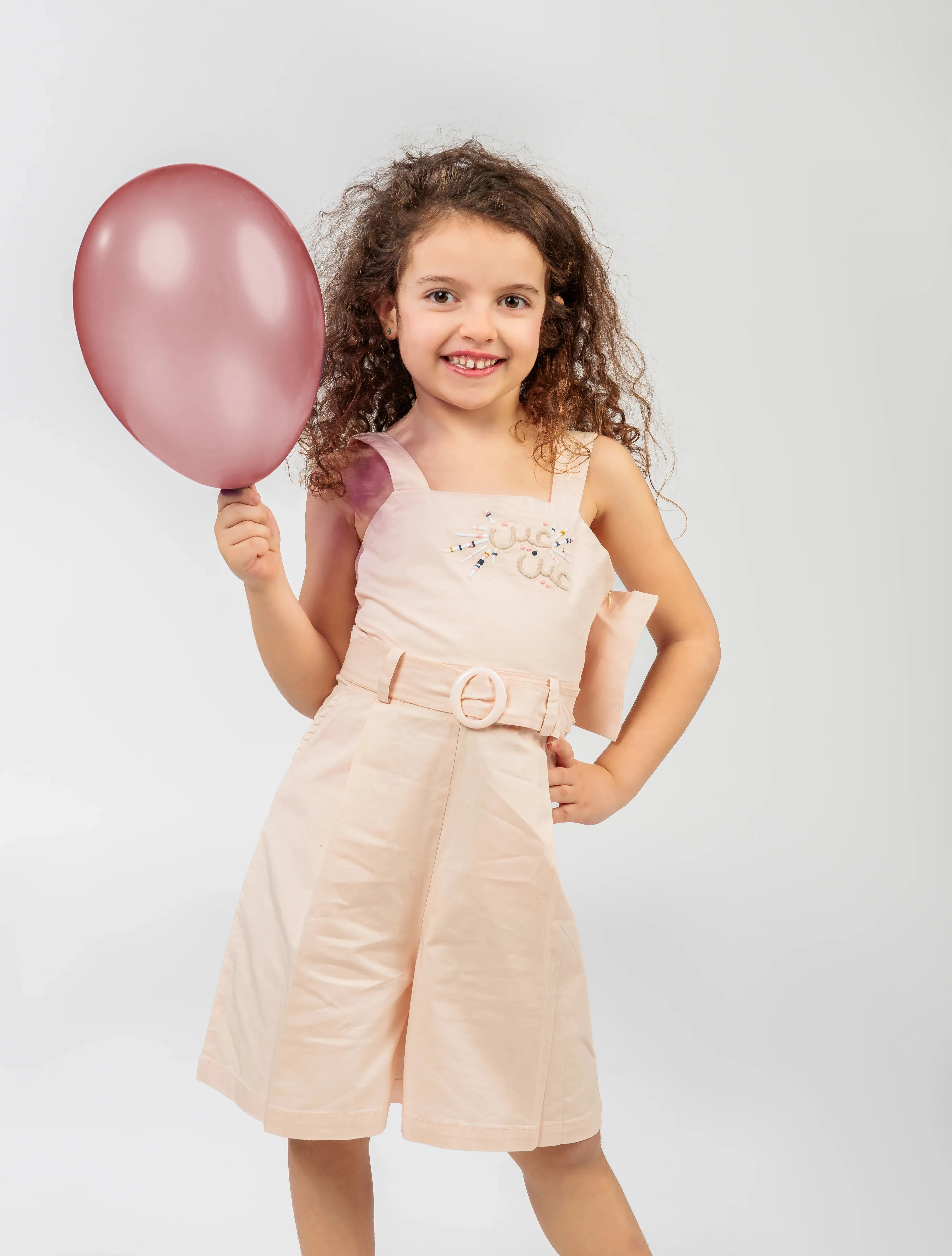 Big Girl Pink Overall Dress