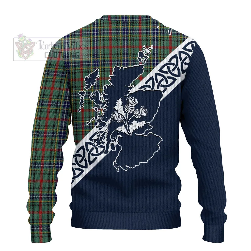 Bisset Tartan Ugly Sweater Featuring Thistle and Scotland Map