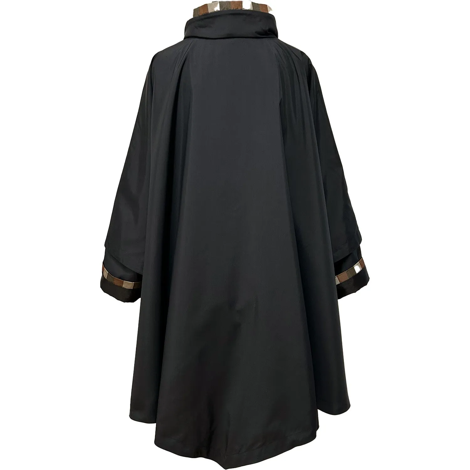 Black Fun Poncho Tip Brown