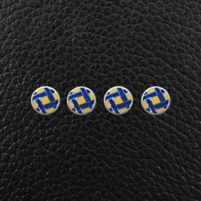 Blue & Yellow Basket Weave Shirt Stud Set