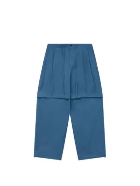 Blue Cargo Pants with Drawstring