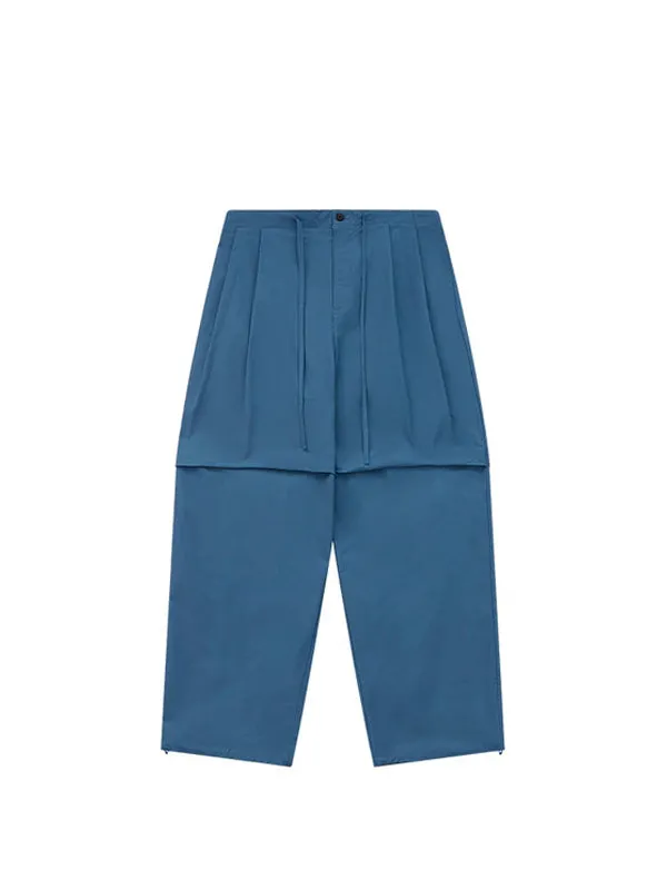 Blue Cargo Pants with Drawstring