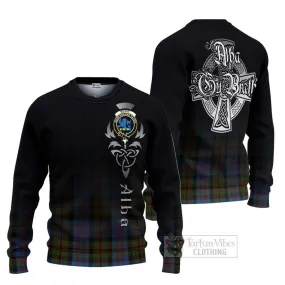 Bowie Tartan Ugly Sweater Featuring Alba Gu Brath Family Crest Celtic Inspired