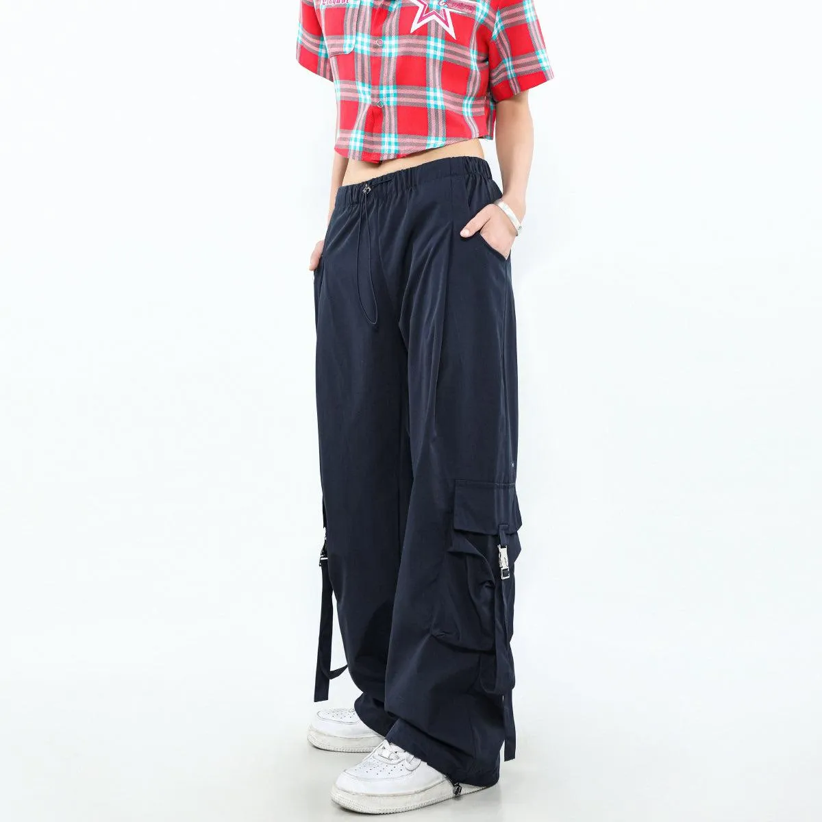 Buckle Strap Pocket Cargo Pants