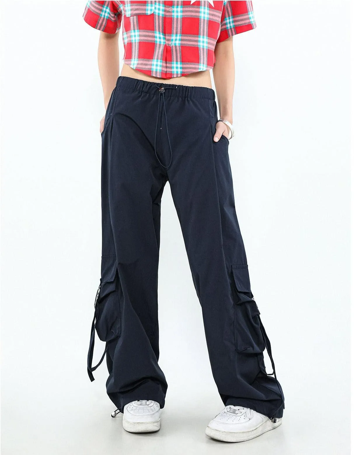 Buckle Strap Pocket Cargo Pants