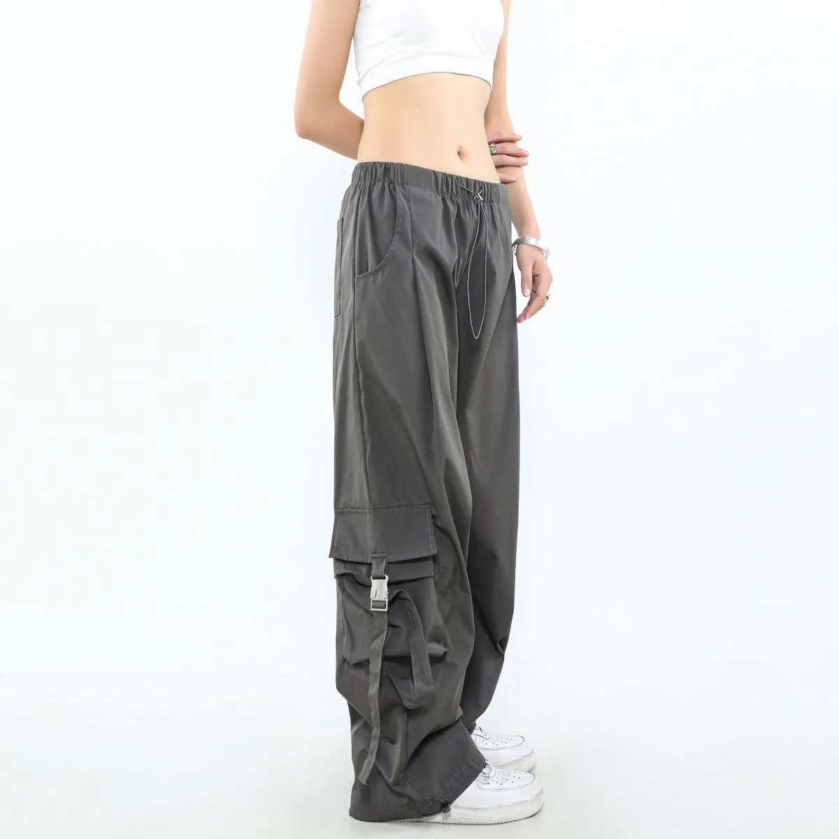 Buckle Strap Pocket Cargo Pants