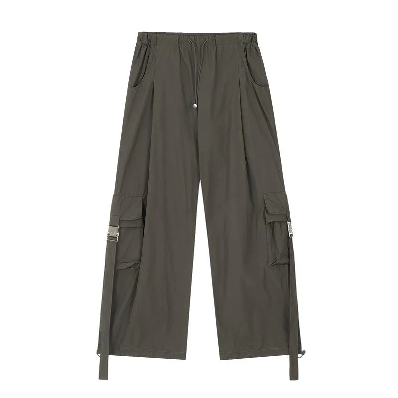 Buckle Strap Pocket Cargo Pants