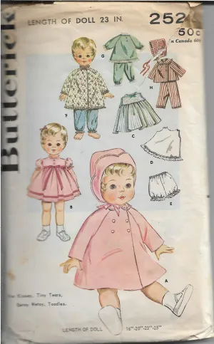 Butterick 2520  Kissy Betsy Wardrobe Vintage Craft Sewing Pattern 1960s