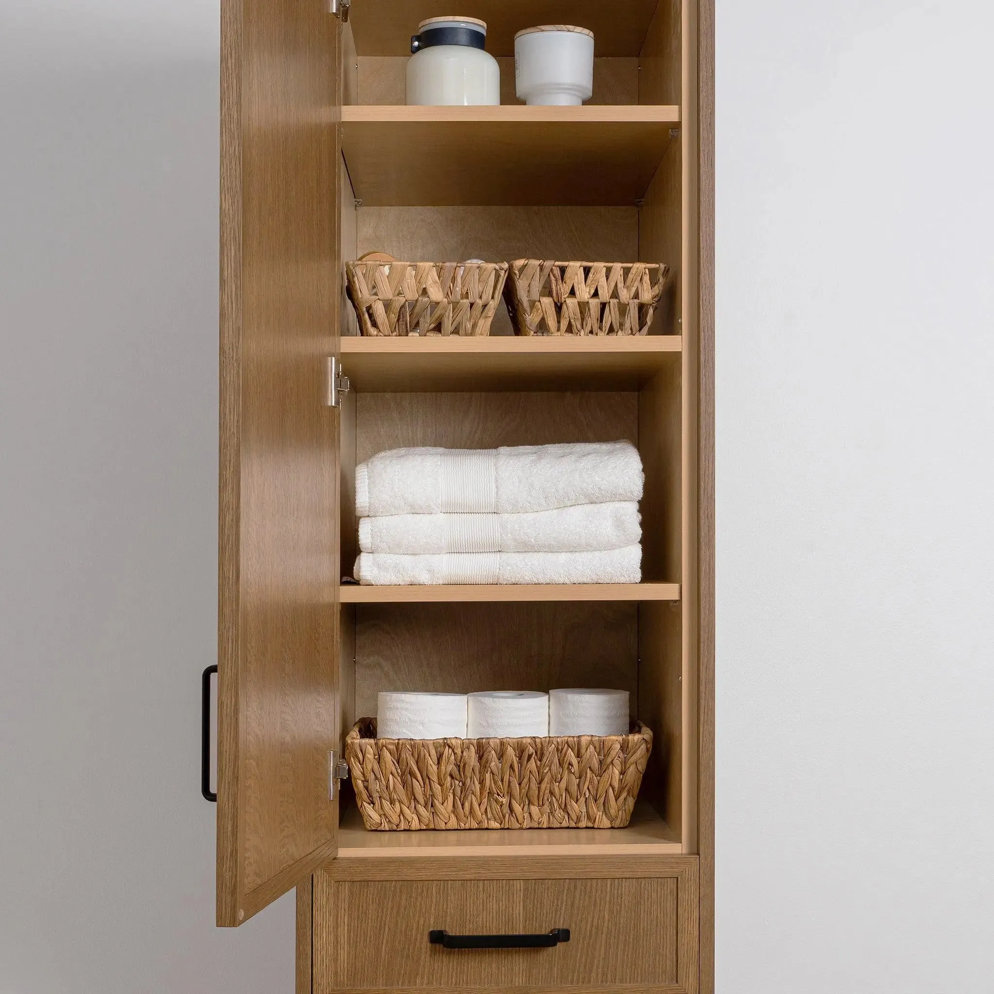 Cape Breton Mid Century Oak Linen Cabinet