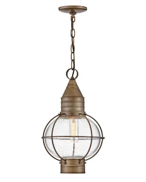 Cape Cod LED Hanging Lantern in Burnished Bronze