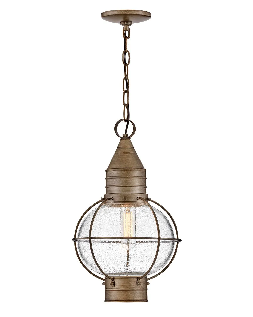 Cape Cod LED Hanging Lantern in Burnished Bronze