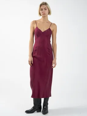 Chelsea Full Length Slip Dress - Wine