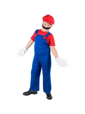 Child Super Plumber Brothers Costume