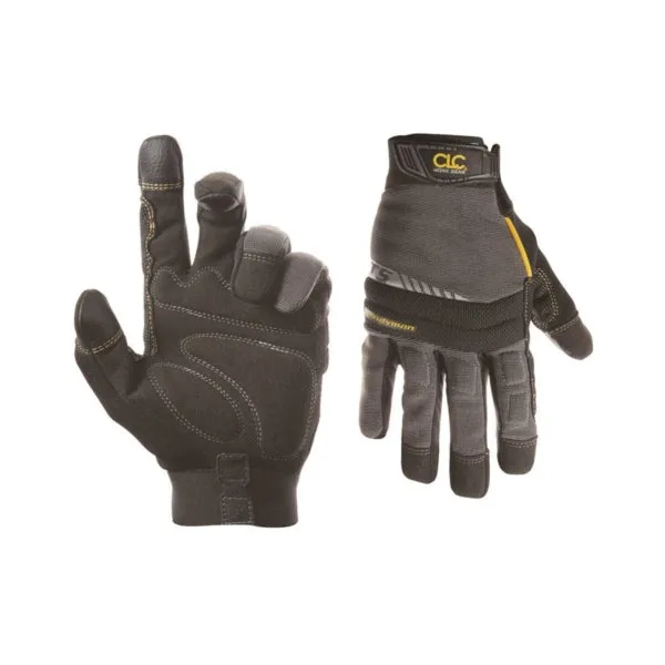 CLC HANDYMAN 125-L High-Dexterity Work Gloves, L, Stretch-Fit Thumb, Elastic Cuff, Synthetic Leather, Black