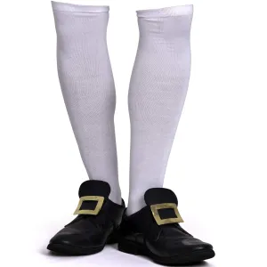 Colonial White Costume Socks - Knee High White Knit Colonial Costume Dress Socks for Adults and Children