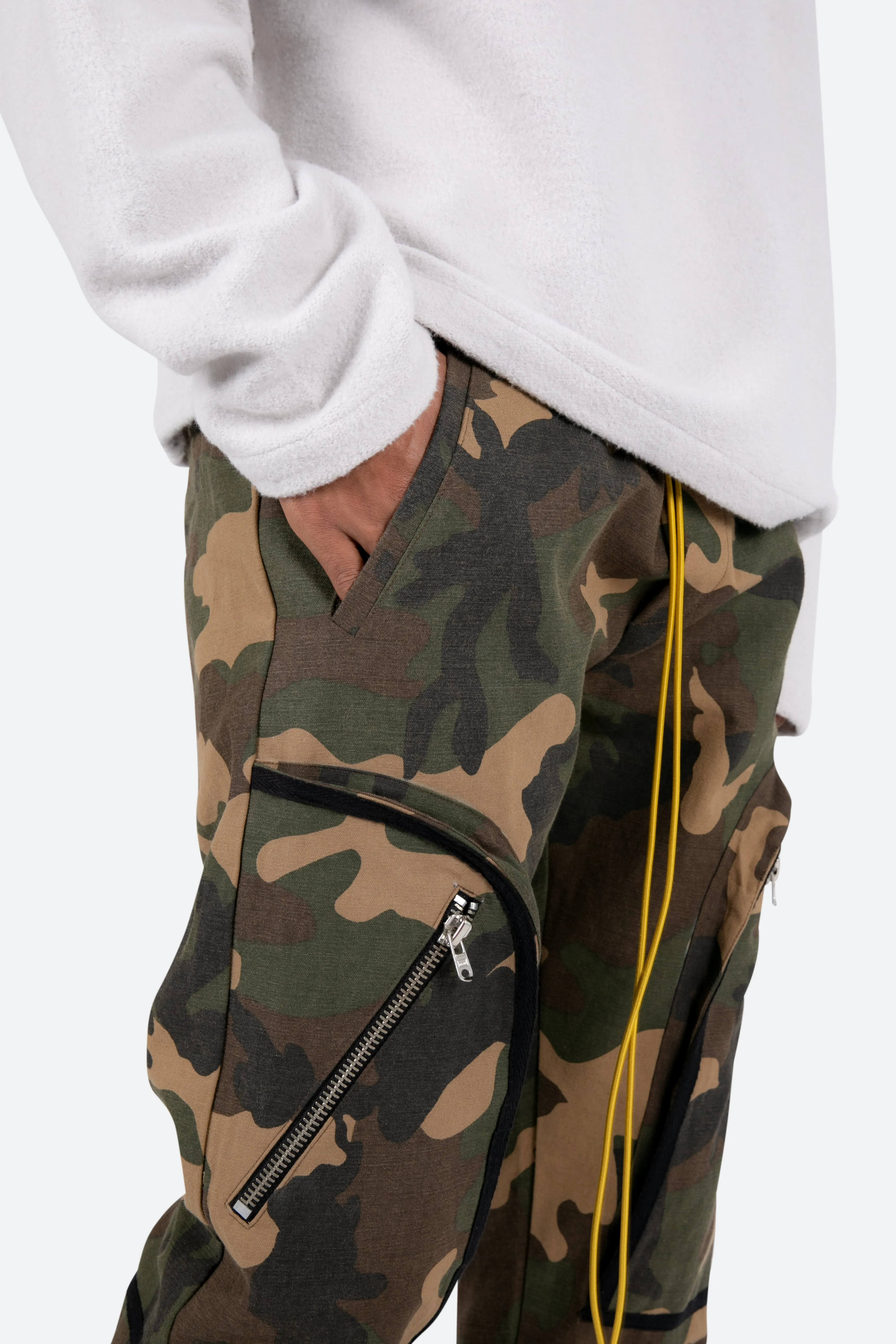 Contrast Taped Cargo Pants - Camo