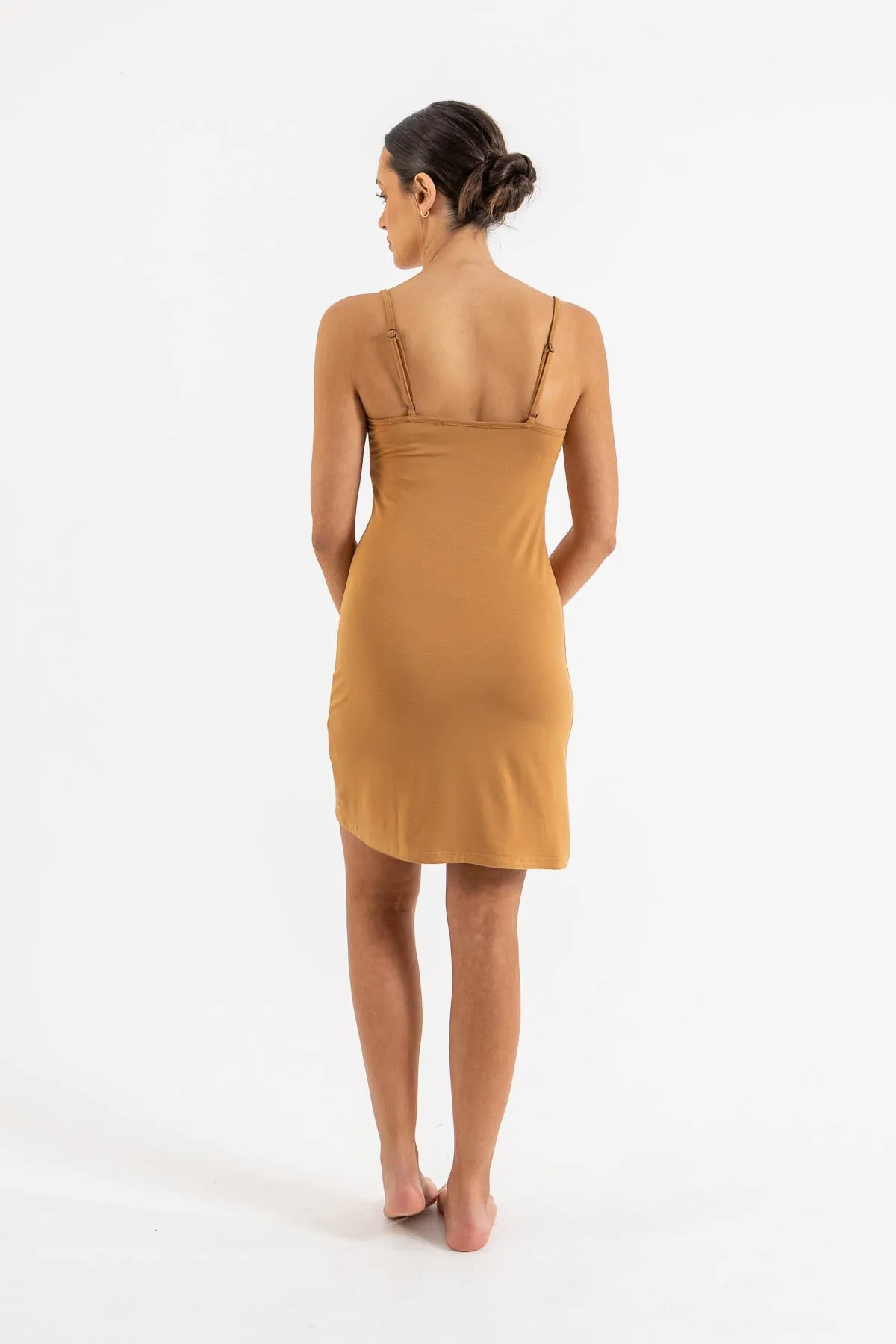 Core Spaghetti Slip Dress - Fawn