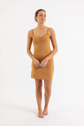 Core Spaghetti Slip Dress - Fawn