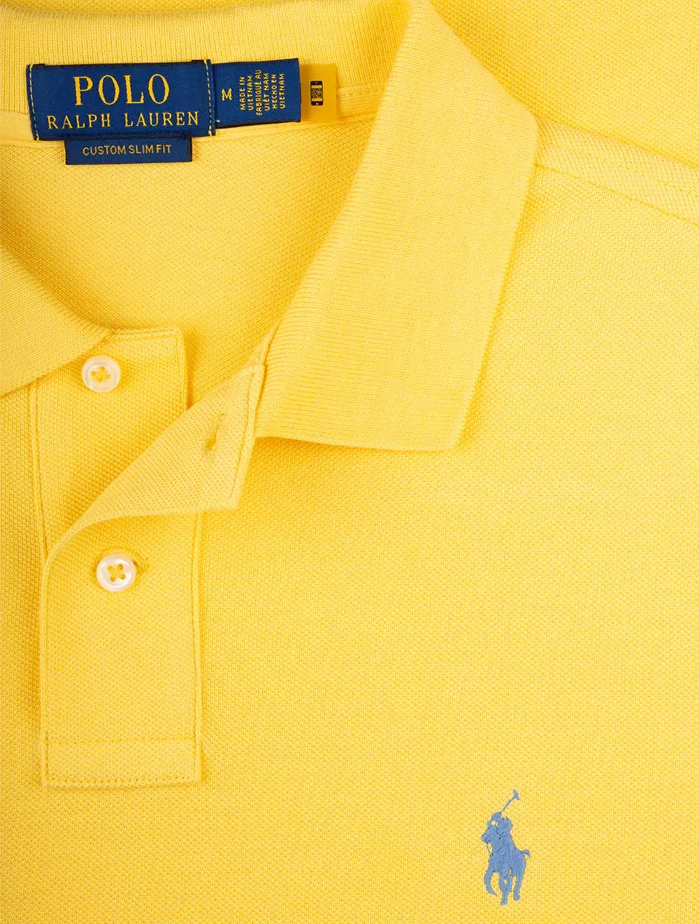 Custom Slim Fit Mesh Polo Shirt Yellow