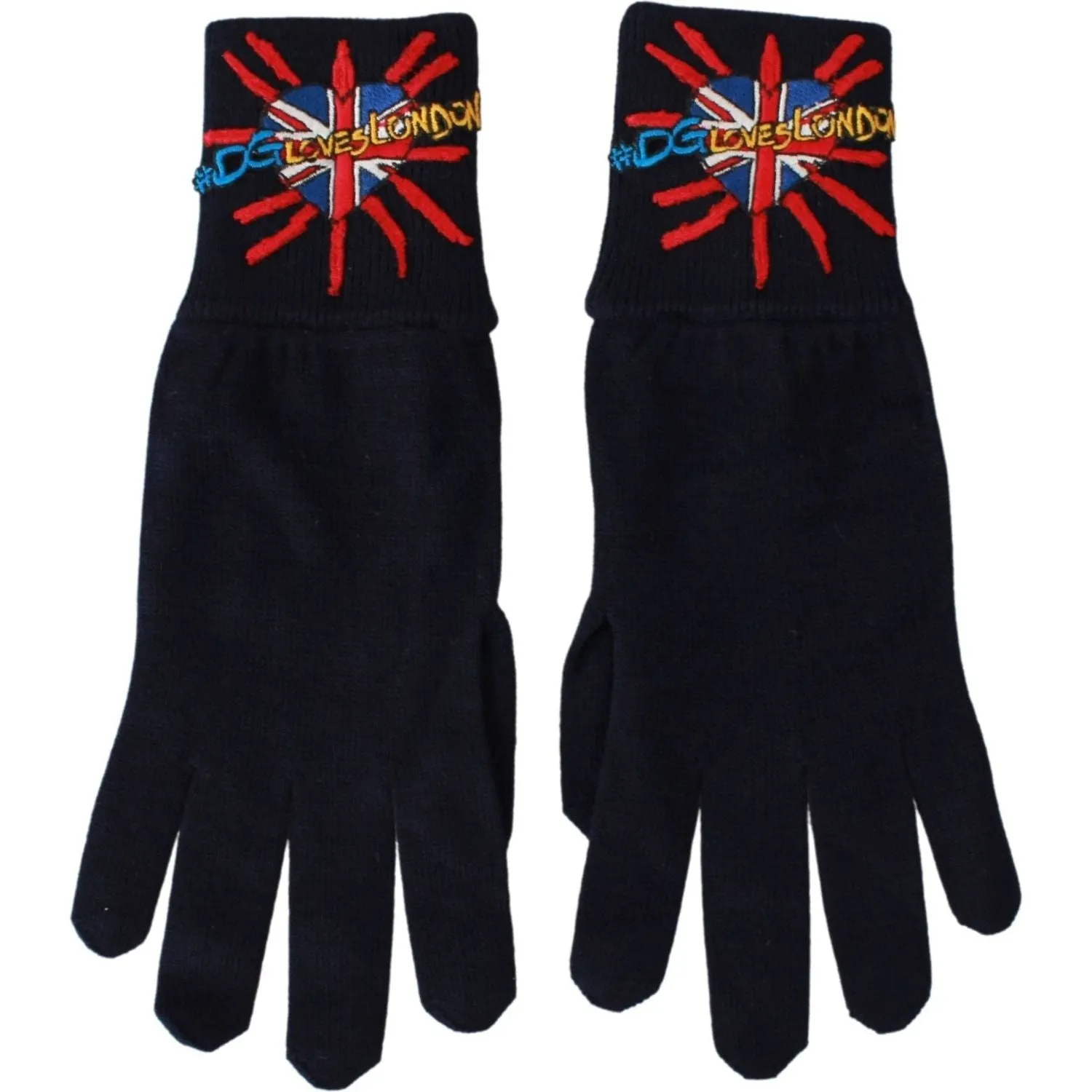 Dolce & Gabbana Blue Virgin Wool Unisex Gloves