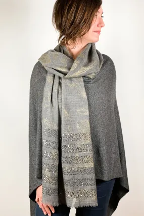 Dolma Cashmere Poncho Charcoal Gray