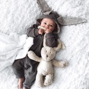 Ear gray rabbit  Romper Jumpsuit