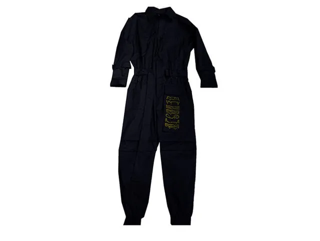 Embroidered with Belt Men Cargo Pants Overall Suit