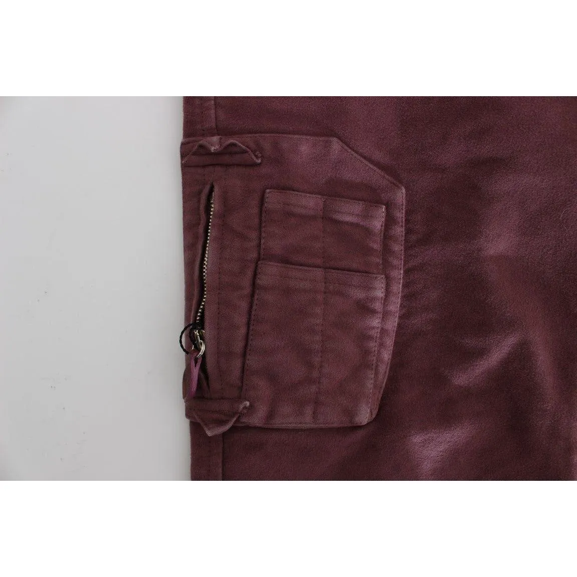 Ermanno Scervino Chic Bordeaux Capri Cropped Cargo Pants