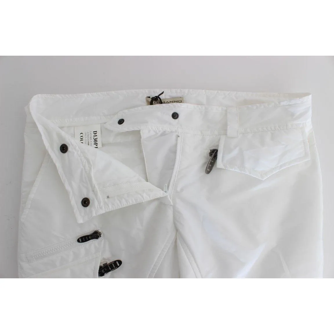 Ermanno Scervino Chic White Nylon Cargo Pants by Italian Designer