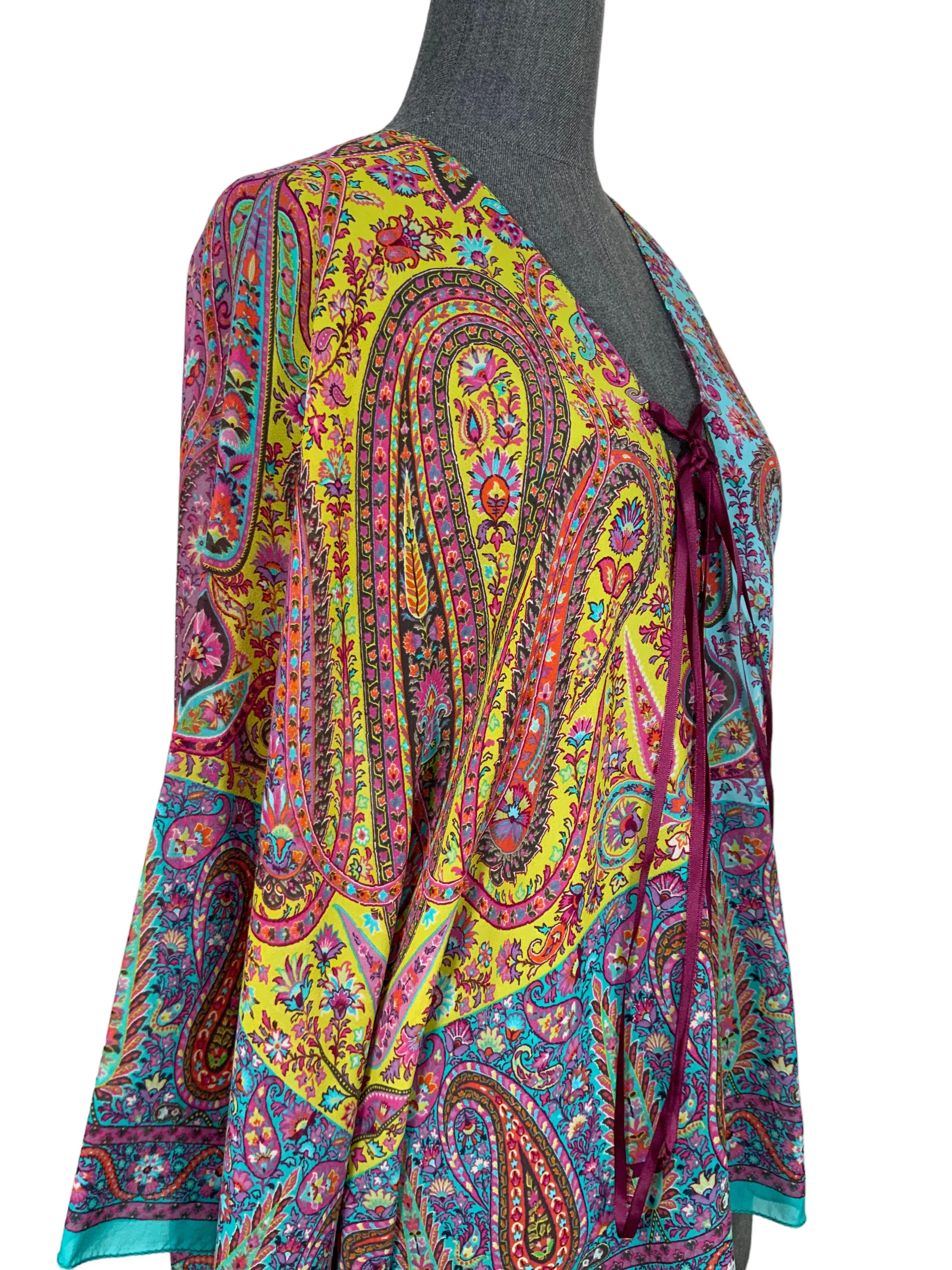 ETRO Paisley Printed Silk Poncho