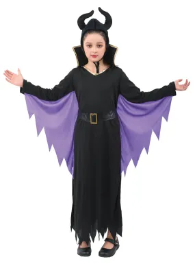 Evil Fairy Girls Purple And Black Halloween Costume