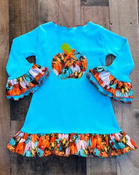 Fall Ruffled Pumpkin Dress