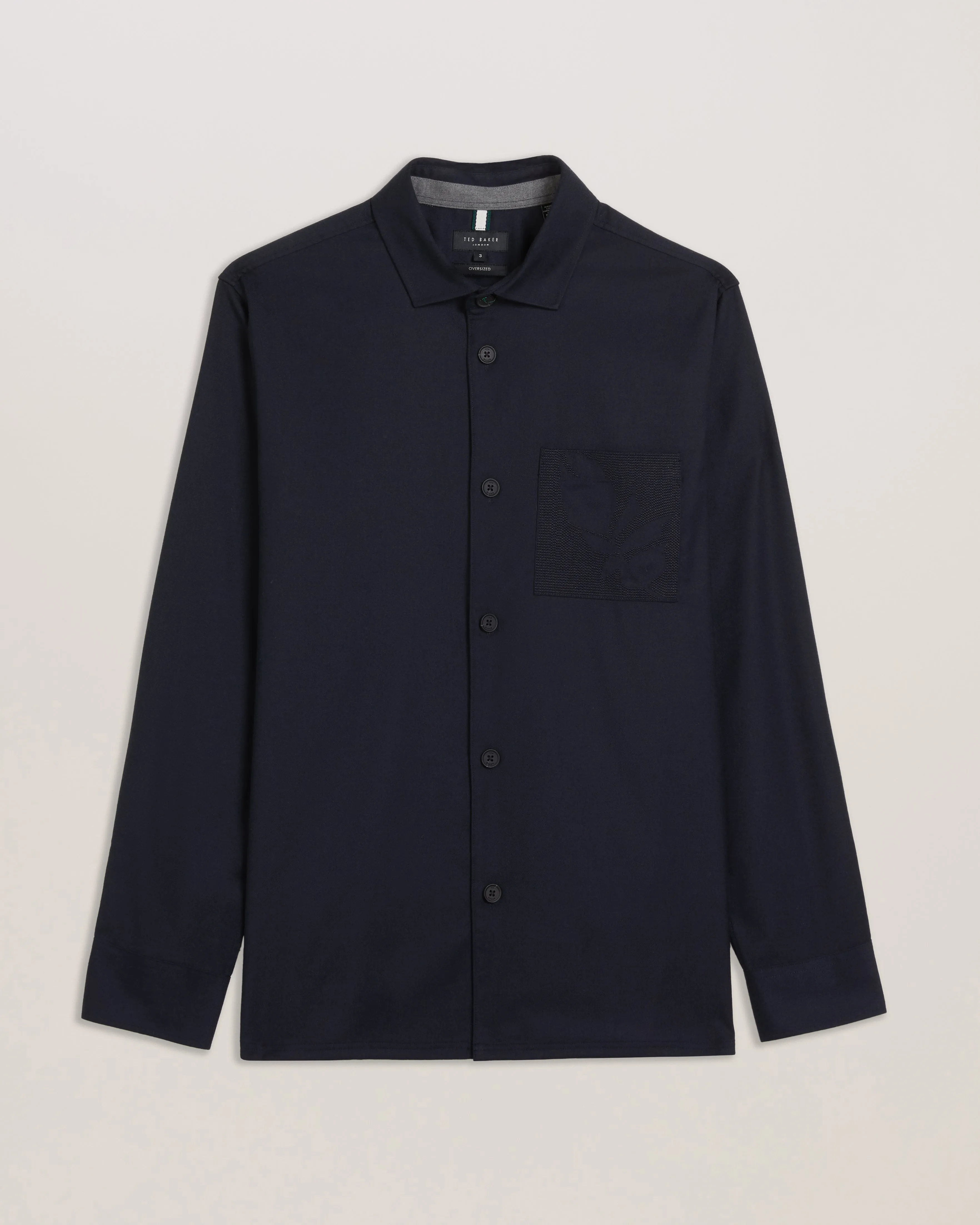 Gaius Ls Oversized Wool Blend Shirt Navy