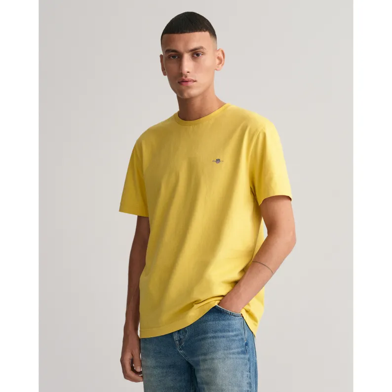 GANT Pure Cotton Regular Fit Shield T-Shirt 2003184 Parchment Yellow