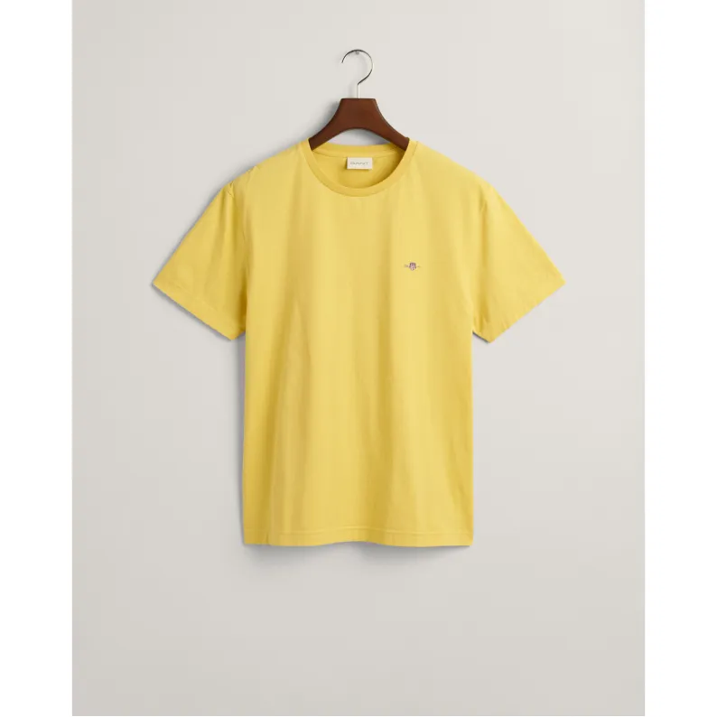 GANT Pure Cotton Regular Fit Shield T-Shirt 2003184 Parchment Yellow